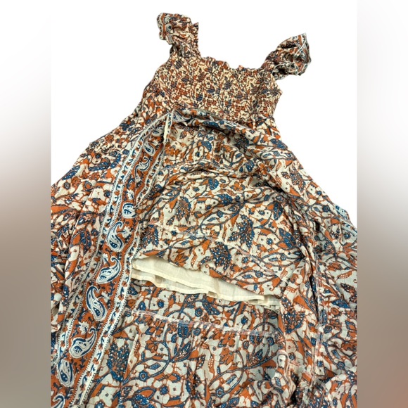 Anthropologie Love The Label Smocked Bust Tiered Bouquet Maxi Dress Size Large - Picture 9 of 12